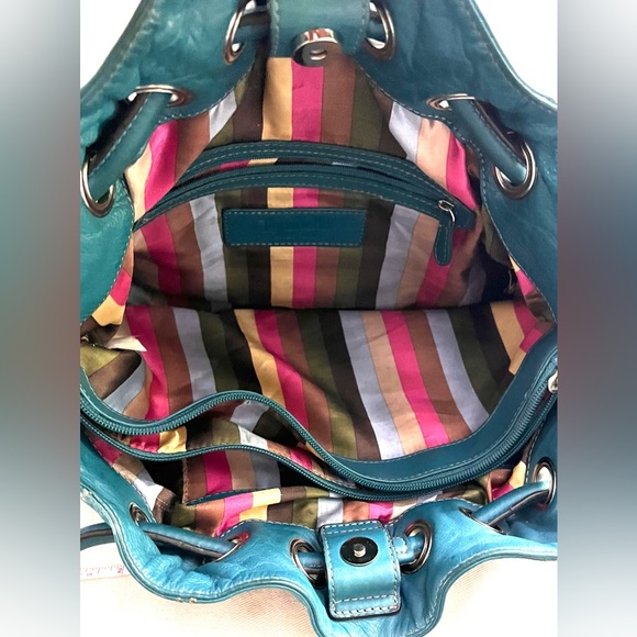 Blue Green Leather Shoulder Bag Handbag by Tignanello - Picture 15 of 16